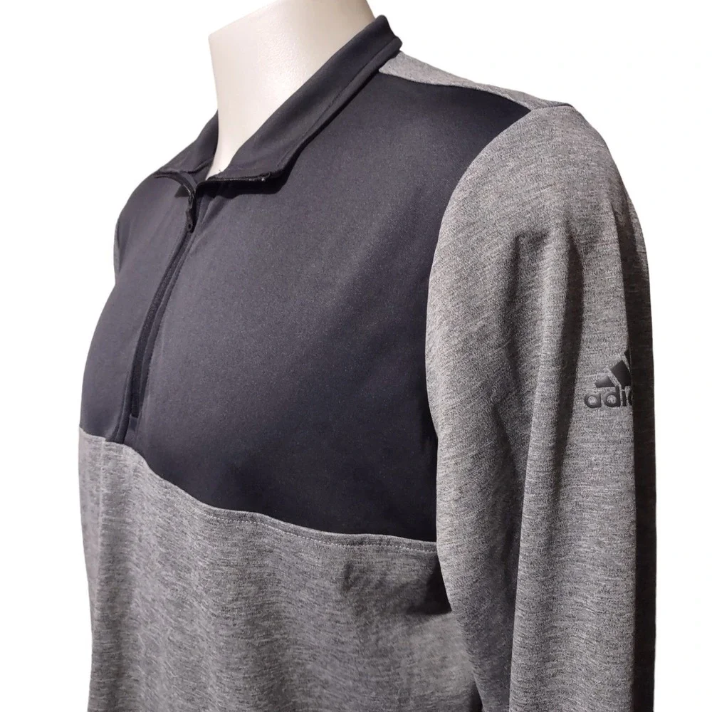 Adidas Pullover Golf Shirt L Men's Large Logo DLS‎ Christian Brothers Gray